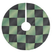 Moderne Olijfgroen Zwarte Gradiënt Geruit Kerstboom Rok (Voorkant)