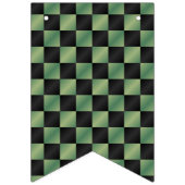 Moderne Olijfgroen Zwarte Gradiënt Geruit Vlaggetjes (Derde vlag)