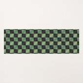 Moderne Olijfgroen Zwarte Gradiënt Geruit Yogamat (Achterkant (horizontaal))