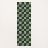 Moderne Olijfgroen Zwarte Gradiënt Geruit Yogamat (Voorkant)