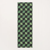 Moderne Olijfgroen Zwarte Gradiënt Geruit Yogamat (Achterkant)