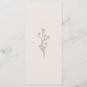 Moderne Olijfgroene Bruiloft Menu (Achterkant)
