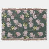 Moderne olijfgroene cozy florale patroon stijlvol deken (Voorkant)