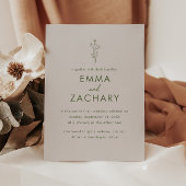 Moderne Olijfgroene & Grijze Bruiloft Kaart