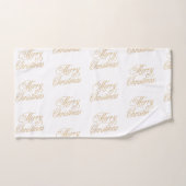 Moderne olijfgroene kerstbomen en -bogen bad handdoek (Handdoek)