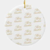 Moderne olijfgroene kerstbomen en -bogen keramisch ornament (Achterkant)