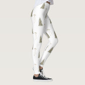 Moderne olijfgroene kerstbomen en -bogen leggings