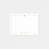 Moderne olijfgroene minimalistische elegante monog post-it® notes (Voorkant)
