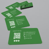 Moderne olijfgroene QR-code fotonetwerkkaart Visitekaartje