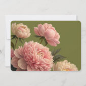 Moderne Olijfgroene Roos Save the Date Kaart (Achterkant)