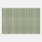 Moderne olijfgroene rustieke strepen inpakpapier vel (Voorkant)