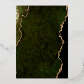 Moderne olijfgroene scriptie bruiloft folie uitnodiging (Achterkant)