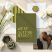 Moderne olijfgroene typografie | Vet gestreepte ru Kaart