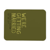 Moderne olijfgroene typografie | Vet gestreepte ru Magneet (Horizontaal)