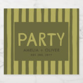 Moderne olijfgroene typografie | Vet gestreepte ru Sparkling Wijnetiket (Enkel label)