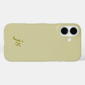 Moderne olijfgroene witte monogramnaam Case-Mate iPhone case (Achterkant (horizontaal))