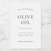 Moderne Olijfolie of Voedseletiket Voedselcontainer Etiket (Enkel label)