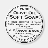Moderne  olijfolie - zeep en badkamer magneet (Voorkant)
