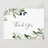 Moderne Olijfrase Dank u Briefkaart (Voorkant)