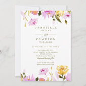 Moderne Olijfroze Waterverf Floral Wedding Kaart (Voorkant)