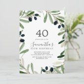 Moderne Olijftak 40e verjaardag Kaart (Staand voorkant)