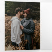 Moderne olijftak Alles bij één bruiloft Drieluik Uitnodiging (Binnenzijde eerst)