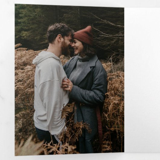 Moderne olijftak Alles bij één bruiloft Drieluik Uitnodiging (Binnenzijde eerst)