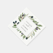 Moderne Olijftak Bruiloft Servet (Hoek)