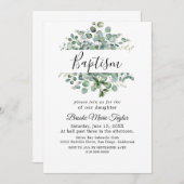 Moderne Olijftak doop uitnodiging (Voorkant / Achterkant)