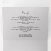 Moderne Olijftak grijze foto's in één keer Drieluik Uitnodiging (Binnenzijde eerst)