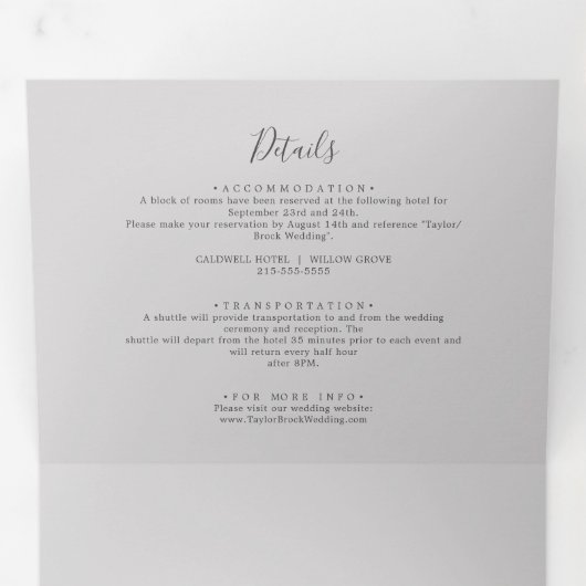 Moderne Olijftak grijze foto's in één keer Drieluik Uitnodiging (Binnenzijde eerst)