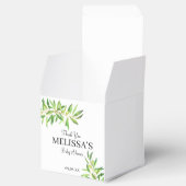 Moderne olijftak groen dank u bedankdoosjes (Geopend)