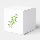 Moderne olijftak groen dank u bedankdoosjes (Achterkant)