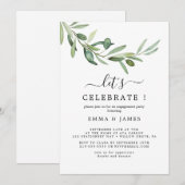 Moderne Olijftak "Laten we Feestvieren" Uitnodigin Kaart (Voorkant / Achterkant)