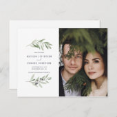 Moderne olijftak loof foto opslaan van de datum feestdagenkaart (Voorkant / Achterkant)