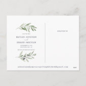 Moderne olijftak loof foto opslaan van de datum feestdagenkaart (Achterkant)