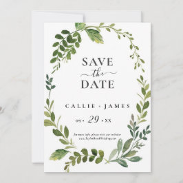 Moderne Olijftak Save the Date Kaart