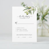 Moderne Olijftak Save the Date RSVP Kaartje (Staand voorkant)