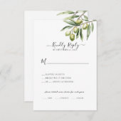 Moderne Olijftak Save the Date RSVP Kaartje (Voorkant / Achterkant)
