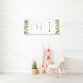 Moderne Olijftak Welkom op onze Bruiloft Spandoek (Insitu)