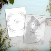 Moderne Olijftak Zwart-wit foto bruiloft Kaart