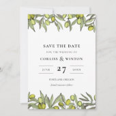 Moderne Olijven Sla de datum op Kaart (Voorkant)