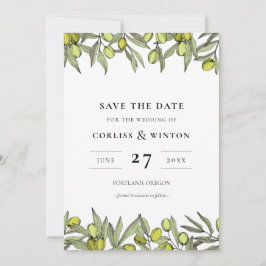 Moderne Olijven Sla de datum op Kaart