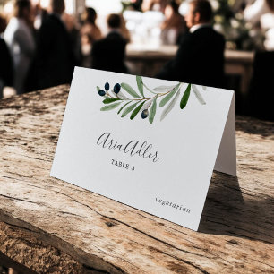 Moderne Olive Branch DIY Menu Optie Kaart plaatsen