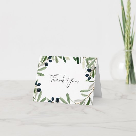 Moderne Olive Branch Hartelijk dank Bedankkaart (Voorkant)