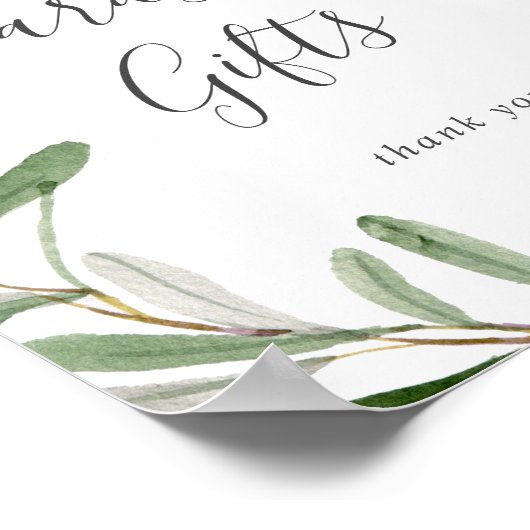 Moderne Olive Branch Kaarten en Cadeaus Bord Poster (Hoek)