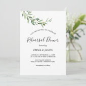 Moderne Olive Branch repetitie Dinner Invitation Kaart (Staand voorkant)