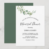 Moderne Olive Branch repetitie Dinner Invitation Kaart (Voorkant / Achterkant)
