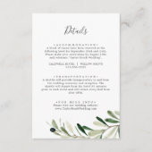 Moderne Olive Branch Wedding Details Kaart (Voorkant)