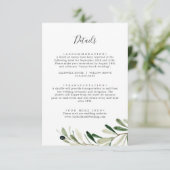 Moderne Olive Branch Wedding Details Kaart (Staand voorkant)